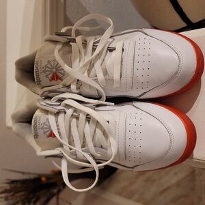Reebok Men White and Red Sneakers
